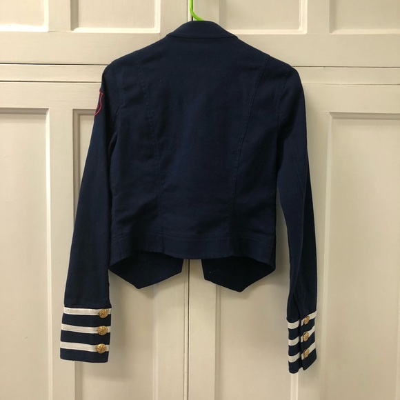 Betsey Johnson Navy Blue Military-Style Jacket with Gold Buttons - Picture 5 of 5